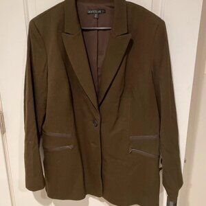 Lafayette 148 New York espresso wool blazer size 18 NWT